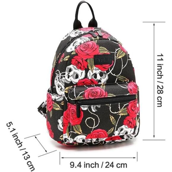 Skull Girls Backpack Purse Mini Teens School Backpack Satchel Cute Lightweight main image 4